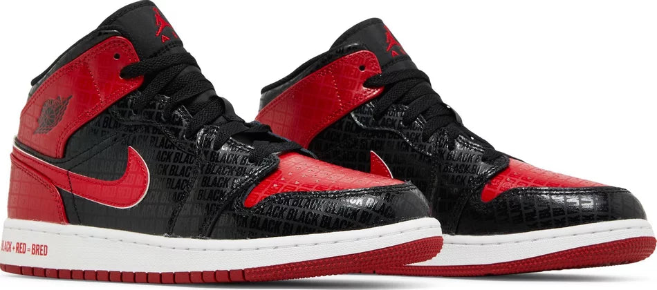 Air Jordan 1 Mid SS- Black + Red = Bred